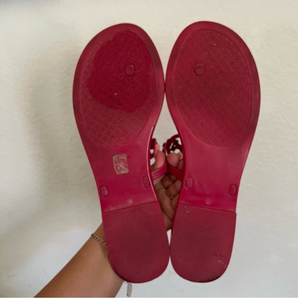 TORY BURCH MINI MILLER JELLY THONG PINK SANDAL SIZE 10 - Picture 7 of 12